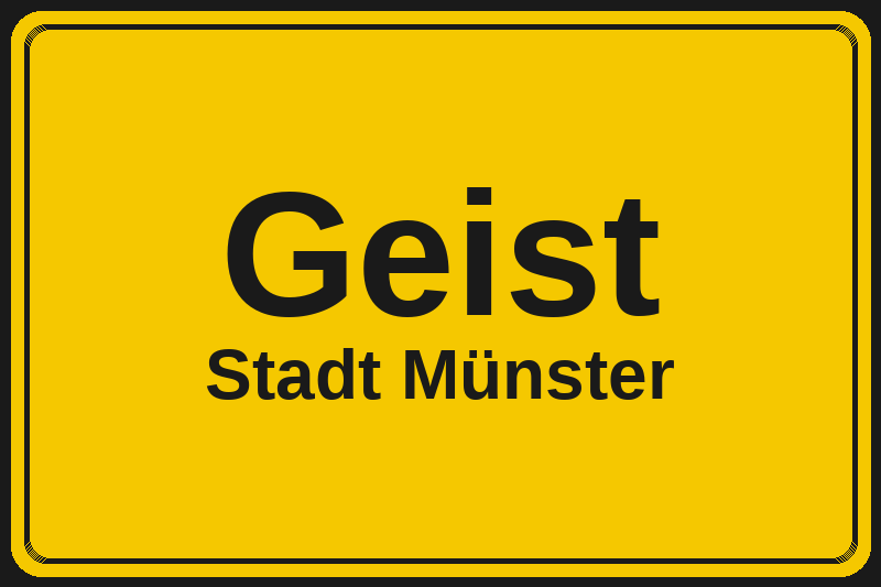 Ortsschild Geist in Münster – Hotels, Pensionen und Ferienwohnungen im Stadtteil
