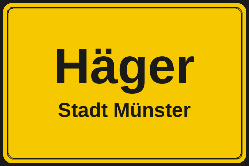 Häger (Münster) – Hotels im Stadtteil Ortsschild Häger in Münster – Hotels, Pensionen und Ferienwohnungen im Stadtteil