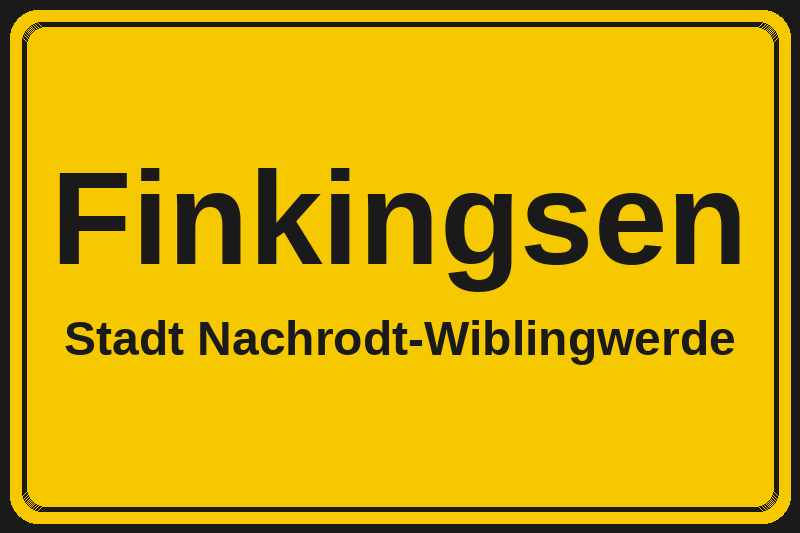 Ortsschild Finkingsen in Nachrodt-Wiblingwerde – Hotels, Pensionen und Ferienwohnungen im Stadtteil
