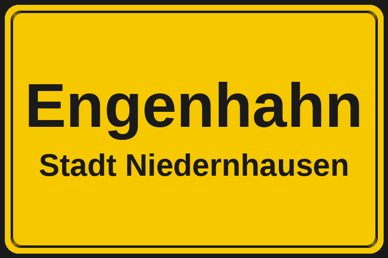 Ortsschild Engenhahn in Niedernhausen – Hotels, Pensionen und Ferienwohnungen im Stadtteil