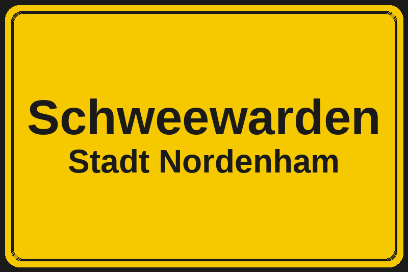 Ortsschild Schweewarden in Nordenham – Hotels, Pensionen und Ferienwohnungen im Stadtteil