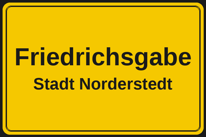 Friedrichsgabe (Norderstedt) – Hotels im Stadtteil Ortsschild Friedrichsgabe in Norderstedt – Hotels, Pensionen und Ferienwohnungen im Stadtteil