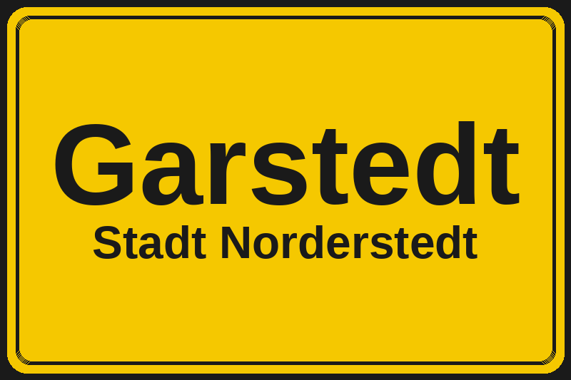 Ortsschild Garstedt in Norderstedt – Hotels, Pensionen und Ferienwohnungen im Stadtteil