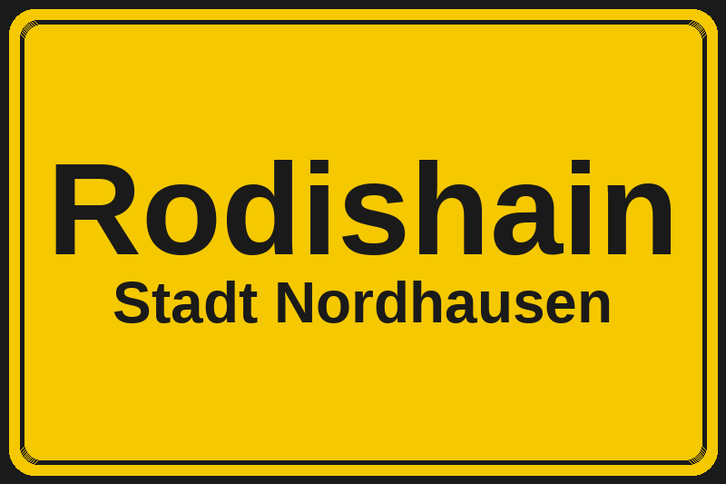Rodishain (Nordhausen) – Hotels im Stadtteil Ortsschild Rodishain in Nordhausen – Hotels, Pensionen und Ferienwohnungen im Stadtteil