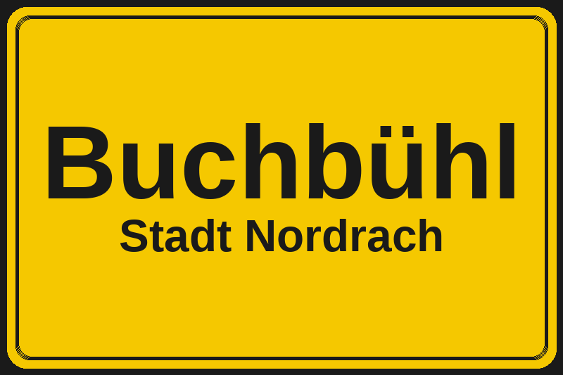 Ortsschild Buchbühl in Nordrach – Hotels, Pensionen und Ferienwohnungen im Stadtteil