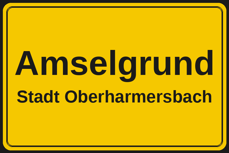 Ortsschild Amselgrund in Oberharmersbach – Hotels, Pensionen und Ferienwohnungen im Stadtteil