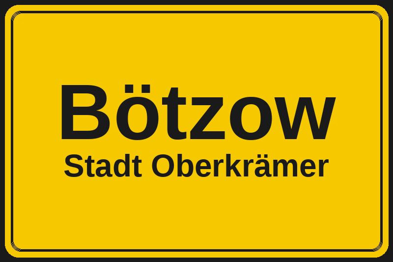 Ortsschild Bötzow in Oberkrämer – Hotels, Pensionen und Ferienwohnungen im Stadtteil