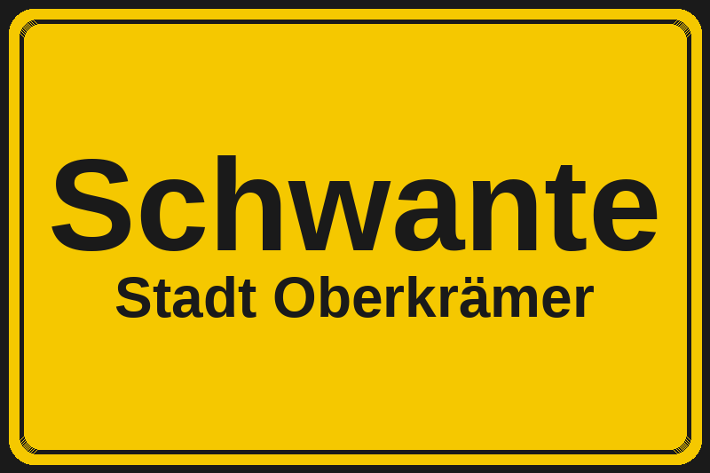 Ortsschild Schwante in Oberkrämer – Hotels, Pensionen und Ferienwohnungen im Stadtteil