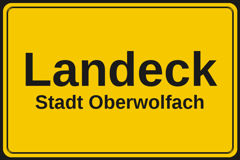 Landeck (Oberwolfach) – Hotels im Stadtteil Ortsschild Landeck in Oberwolfach – Hotels, Pensionen und Ferienwohnungen im Stadtteil