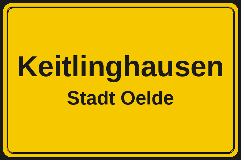 Keitlinghausen (Oelde) – Hotels im Stadtteil Ortsschild Keitlinghausen in Oelde – Hotels, Pensionen und Ferienwohnungen im Stadtteil