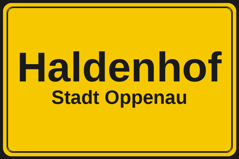 Ortsschild Haldenhof in Oppenau – Hotels, Pensionen und Ferienwohnungen im Stadtteil