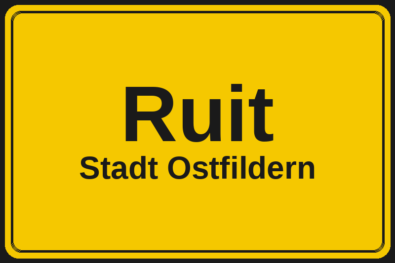 Ortsschild Ruit in Ostfildern – Hotels, Pensionen und Ferienwohnungen im Stadtteil