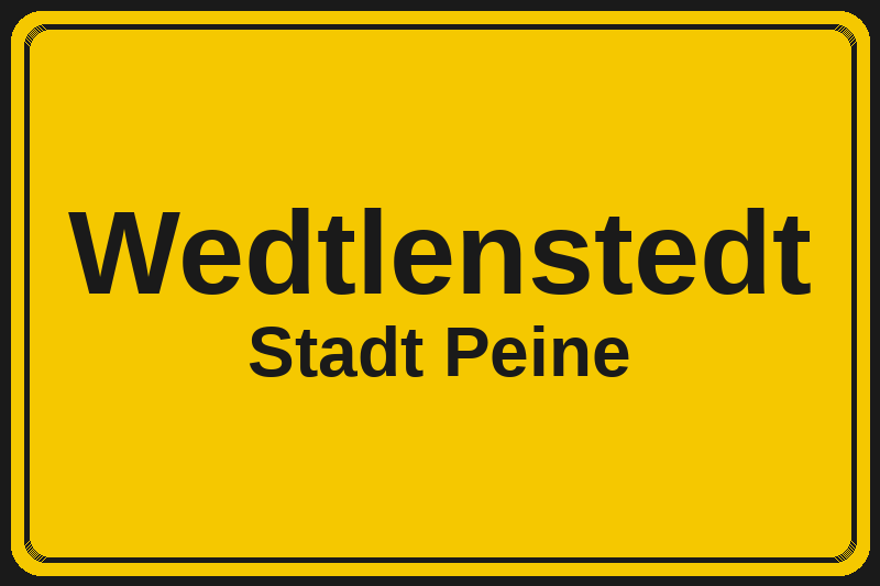 Ortsschild Wedtlenstedt in Peine – Hotels, Pensionen und Ferienwohnungen im Stadtteil