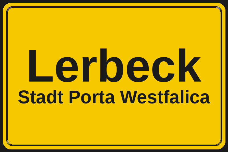 Ortsschild Lerbeck in Porta Westfalica – Hotels, Pensionen und Ferienwohnungen im Stadtteil