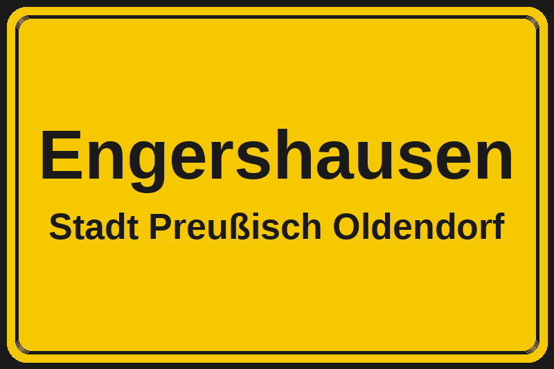 Engershausen (Preußisch Oldendorf) – Hotels im Stadtteil Ortsschild Engershausen in Preußisch Oldendorf – Hotels, Pensionen und Ferienwohnungen im Stadtteil