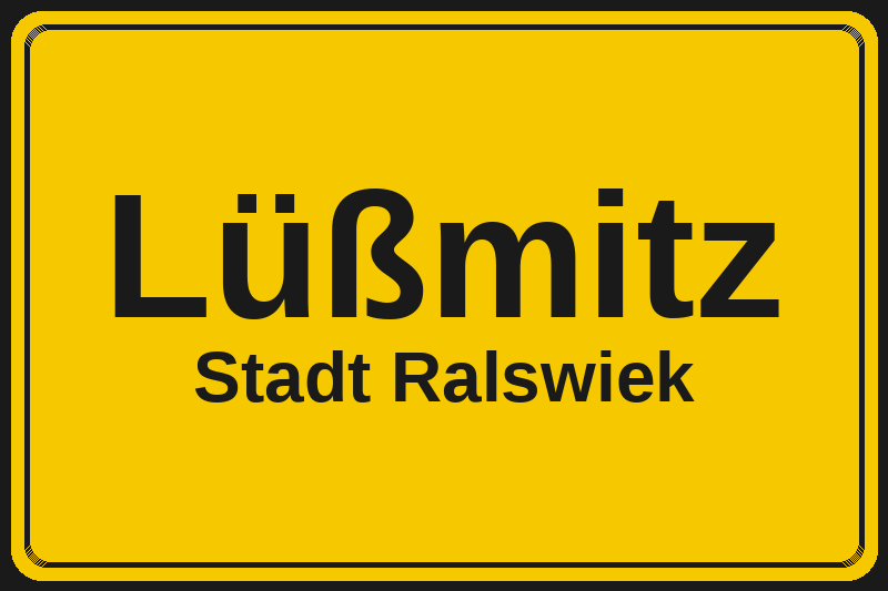 Lüßmitz (Ralswiek) – Hotels im Stadtteil Ortsschild Lüßmitz in Ralswiek – Hotels, Pensionen und Ferienwohnungen im Stadtteil