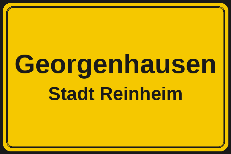 Georgenhausen (Reinheim) – Hotels im Stadtteil Ortsschild Georgenhausen in Reinheim – Hotels, Pensionen und Ferienwohnungen im Stadtteil