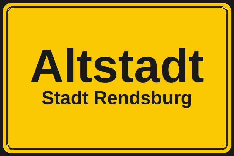 Altstadt (Rendsburg) – Hotels im Stadtteil Ortsschild Altstadt in Rendsburg – Hotels, Pensionen und Ferienwohnungen im Stadtteil