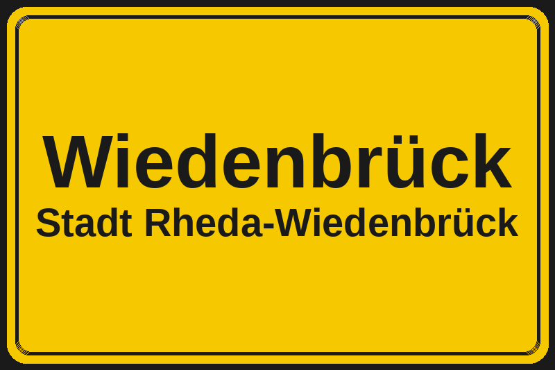 Wiedenbrück (Rheda-Wiedenbrück) – Hotels im Stadtteil Ortsschild Wiedenbrück in Rheda-Wiedenbrück – Hotels, Pensionen und Ferienwohnungen im Stadtteil