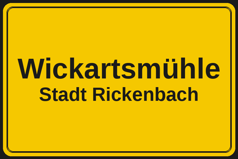 Wickartsmühle (Rickenbach) – Hotels im Stadtteil Ortsschild Wickartsmühle in Rickenbach – Hotels, Pensionen und Ferienwohnungen im Stadtteil