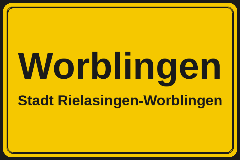 Ortsschild Worblingen in Rielasingen-Worblingen – Hotels, Pensionen und Ferienwohnungen im Stadtteil