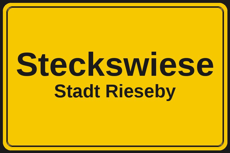 Ortsschild Steckswiese in Rieseby – Hotels, Pensionen und Ferienwohnungen im Stadtteil