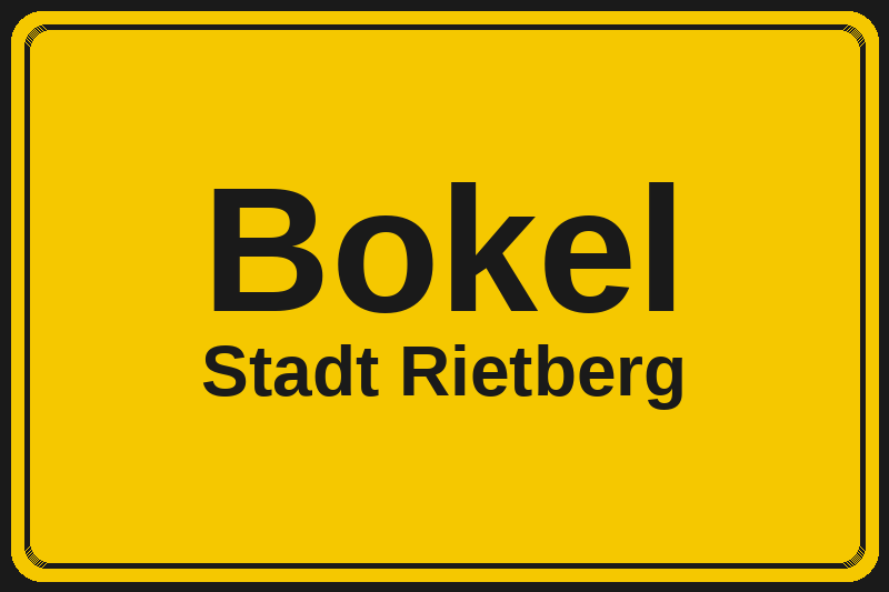 Ortsschild Bokel in Rietberg – Hotels, Pensionen und Ferienwohnungen im Stadtteil