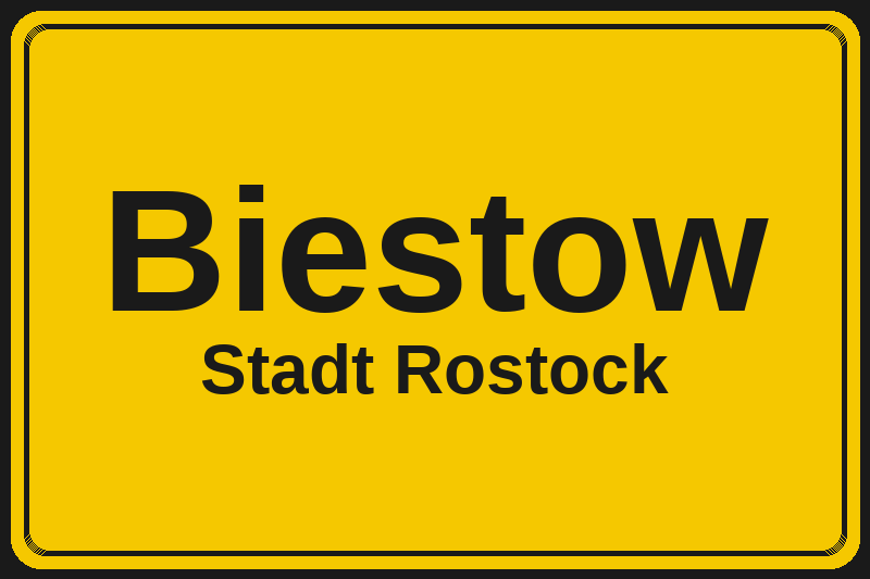 Biestow (Rostock) – Hotels im Stadtteil Ortsschild Biestow in Rostock – Hotels, Pensionen und Ferienwohnungen im Stadtteil