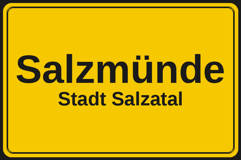 Ortsschild Salzmünde in Salzatal – Hotels, Pensionen und Ferienwohnungen im Stadtteil