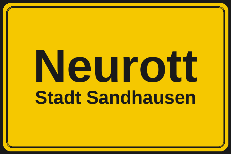 Ortsschild Neurott in Sandhausen – Hotels, Pensionen und Ferienwohnungen im Stadtteil