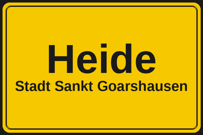 Ortsschild Heide in Sankt Goarshausen – Hotels, Pensionen und Ferienwohnungen im Stadtteil