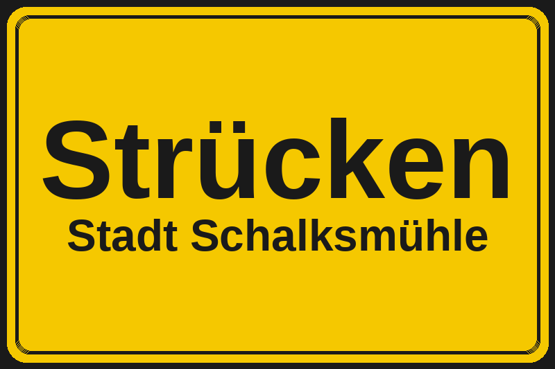 Ortsschild Strücken in Schalksmühle – Hotels, Pensionen und Ferienwohnungen im Stadtteil