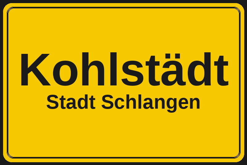 Ortsschild Kohlstädt in Schlangen – Hotels, Pensionen und Ferienwohnungen im Stadtteil