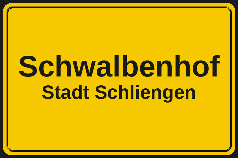 Ortsschild Schwalbenhof in Schliengen – Hotels, Pensionen und Ferienwohnungen im Stadtteil