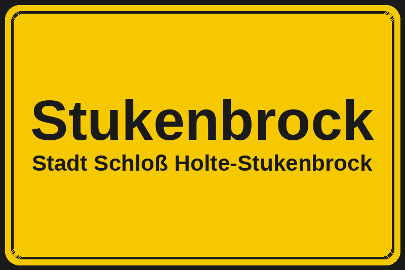 Ortsschild Stukenbrock in Schloß Holte-Stukenbrock – Hotels, Pensionen und Ferienwohnungen im Stadtteil