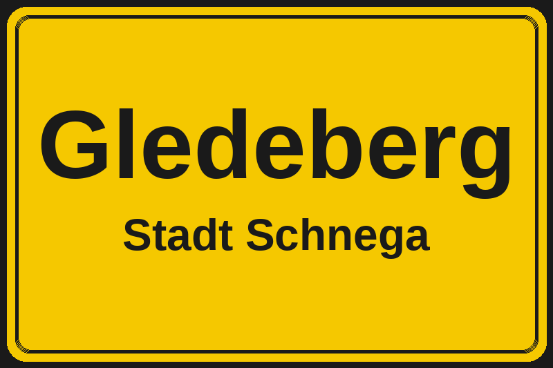 Gledeberg (Schnega) – Hotels im Stadtteil Ortsschild Gledeberg in Schnega – Hotels, Pensionen und Ferienwohnungen im Stadtteil