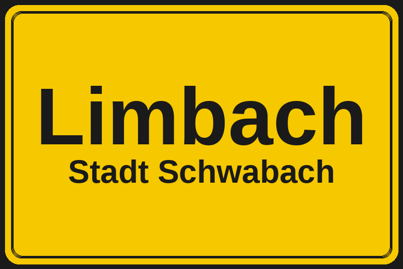Ortsschild Limbach in Schwabach – Hotels, Pensionen und Ferienwohnungen im Stadtteil