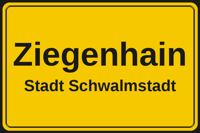 Ortsschild Ziegenhain in Schwalmstadt – Hotels, Pensionen und Ferienwohnungen im Stadtteil