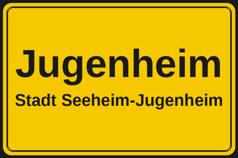 Ortsschild Jugenheim in Seeheim-Jugenheim – Hotels, Pensionen und Ferienwohnungen im Stadtteil