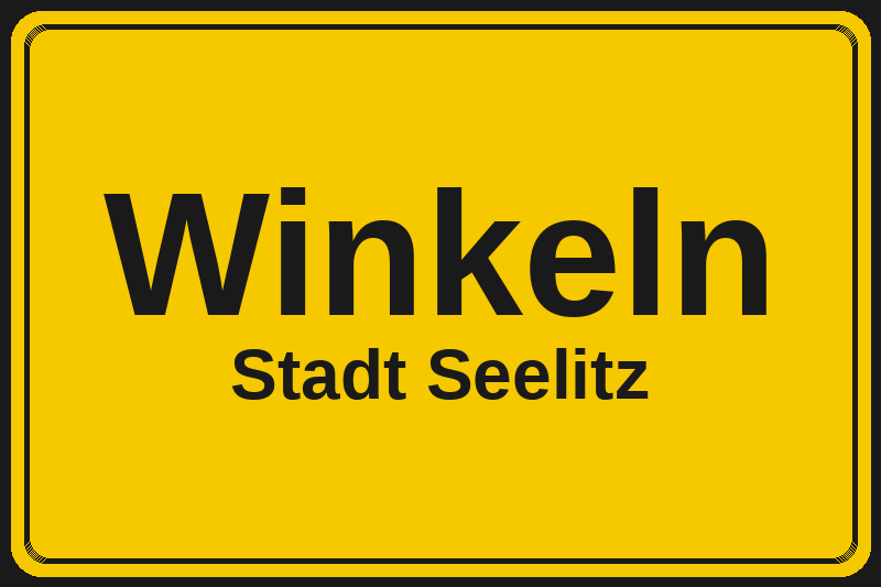 Ortsschild Winkeln in Seelitz – Hotels, Pensionen und Ferienwohnungen im Stadtteil