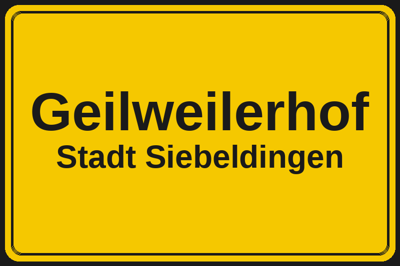Ortsschild Geilweilerhof in Siebeldingen – Hotels, Pensionen und Ferienwohnungen im Stadtteil