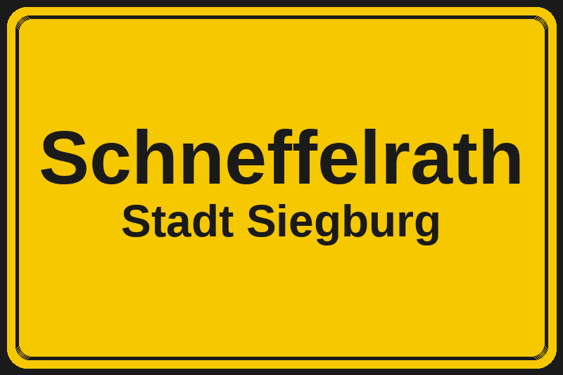 Ortsschild Schneffelrath in Siegburg – Hotels, Pensionen und Ferienwohnungen im Stadtteil