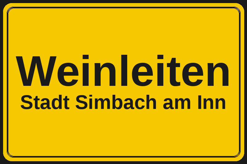 Weinleiten (Simbach am Inn) – Hotels im Stadtteil Ortsschild Weinleiten in Simbach am Inn – Hotels, Pensionen und Ferienwohnungen im Stadtteil