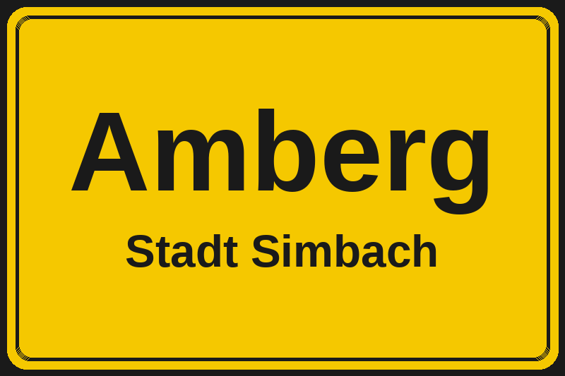 Ortsschild Amberg in Simbach – Hotels, Pensionen und Ferienwohnungen im Stadtteil