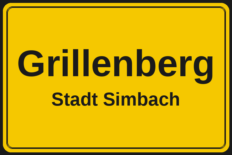 Ortsschild Grillenberg in Simbach – Hotels, Pensionen und Ferienwohnungen im Stadtteil