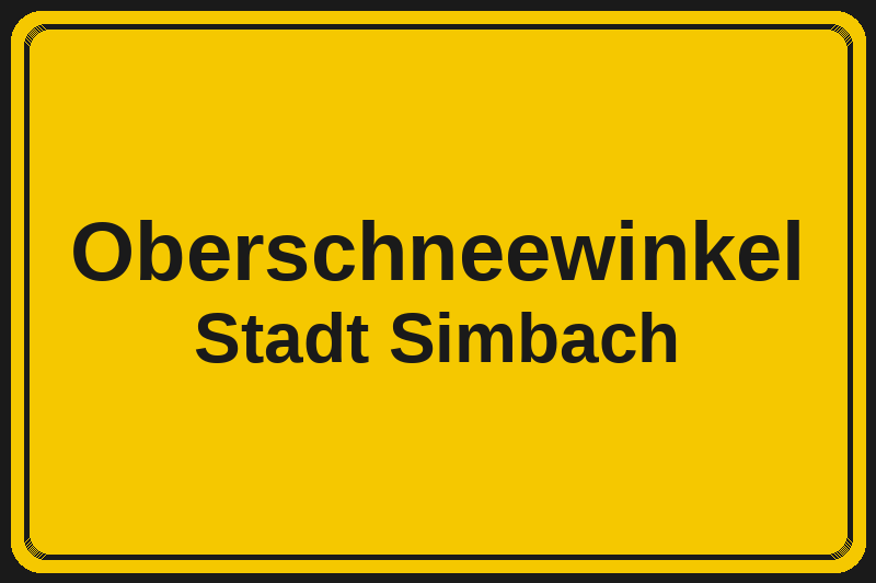 Ortsschild Oberschneewinkel in Simbach – Hotels, Pensionen und Ferienwohnungen im Stadtteil