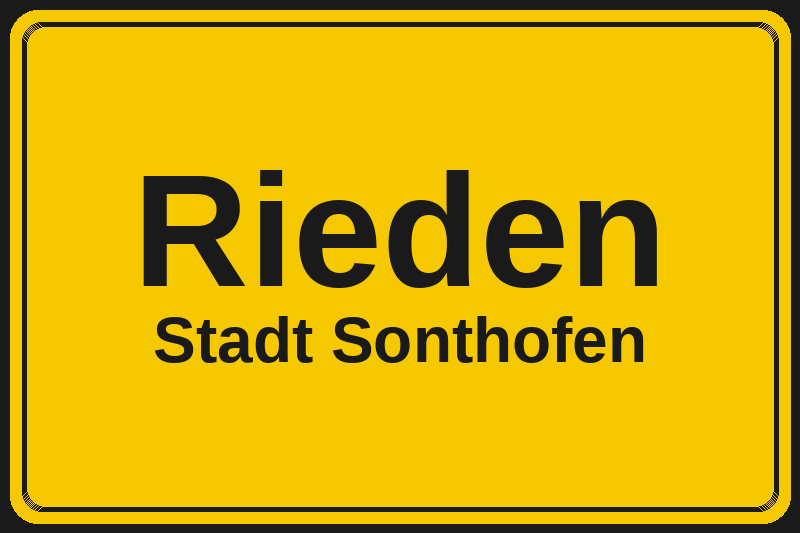 Ortsschild Rieden in Sonthofen – Hotels, Pensionen und Ferienwohnungen im Stadtteil