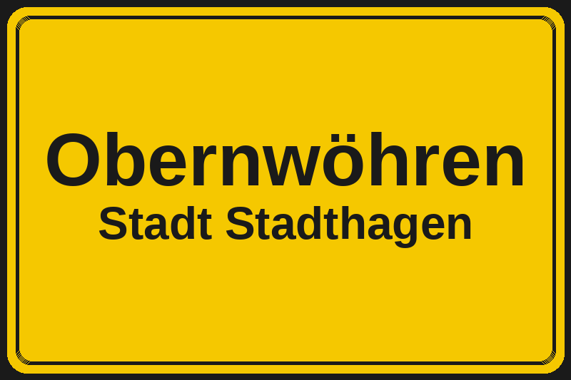 Ortsschild Obernwöhren in Stadthagen – Hotels, Pensionen und Ferienwohnungen im Stadtteil
