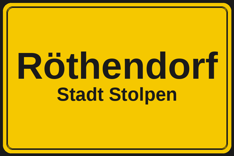 Ortsschild Röthendorf in Stolpen – Hotels, Pensionen und Ferienwohnungen im Stadtteil