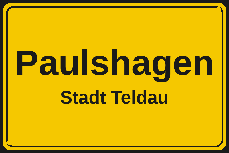 Paulshagen (Teldau) – Hotels im Stadtteil Ortsschild Paulshagen in Teldau – Hotels, Pensionen und Ferienwohnungen im Stadtteil